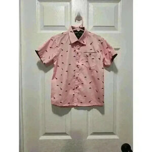 Craft+‎ Flow dinosaur pattern Pink button up Shirt Boys Size 5